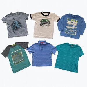 Boys XS (4/5) Short Sleeve & Long Sleeve Shirt Bundle – 6 Pieces